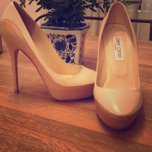 Jimmy Choo Cosmic  tan pumps